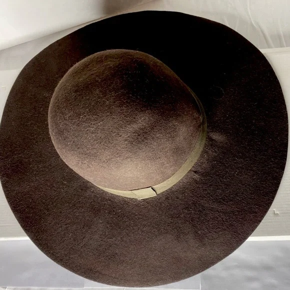 D&Y Wool Floppy Hat In Chocolate Brown - Picture 8 of 11